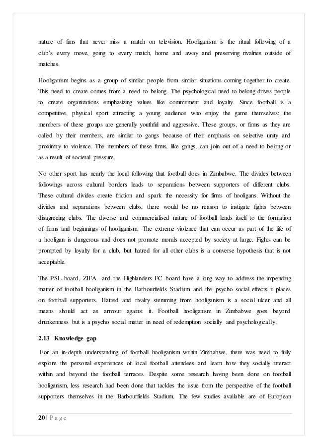 Dissertation on football hooliganism